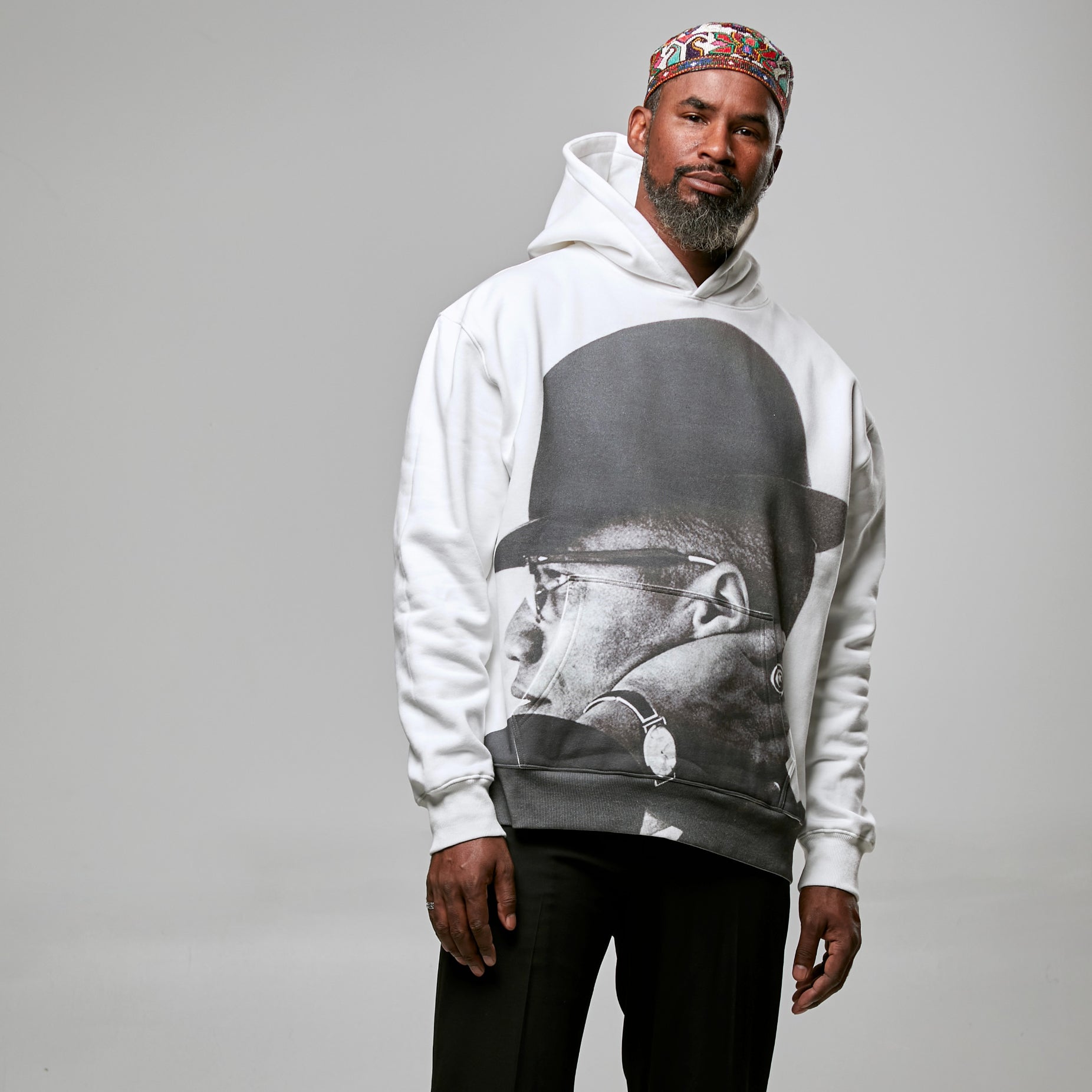 Malcolm X Hoodie - White